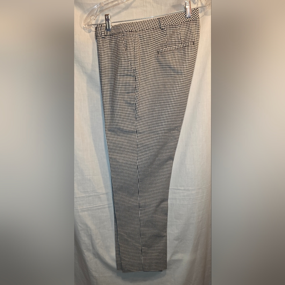 Talbots Womens Ankle Black and White Houndstooth Chinos